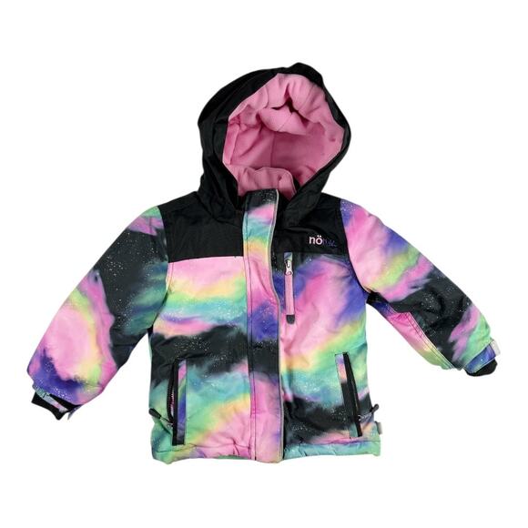 Noruk Kids Hooded Winter Jacket Rainbow Galaxy Print Size 4 (104 cm) - Picture 1 of 9
